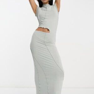 ASOS cutout cap sleeve jersey maxi dress